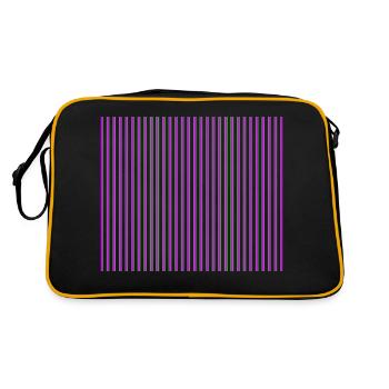 Violet vertical stripes pattern art custom hoodie - Retro Bag - black/gold - Back