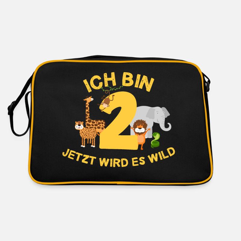 Ich bin 2 Jahre 2. Geburtstag Geschenk - Retro Tasche - Schwarz/Gold