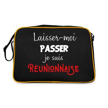 laisse-moi passer je suis réunionnaise - Sac Retro - noir/or - Dos