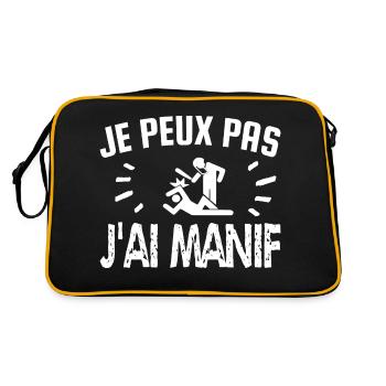 je peux pas j'ai manif - Sac Retro - noir/or - Dos