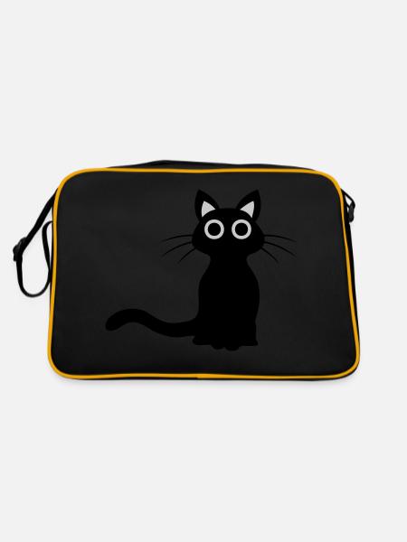 Mignon chat noir - Sac Retro - noir/or - Dos