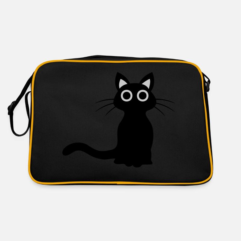 Süße schwarze Katze Retro Tasche