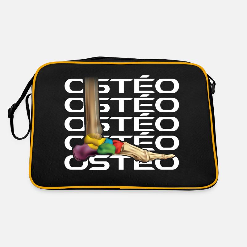 Osteo - Osteopath Geschenk Osteopathie Osteo - Retro Tasche - Schwarz/Gold