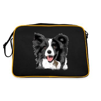 Border Collie - Retro Bag - black/gold - Back