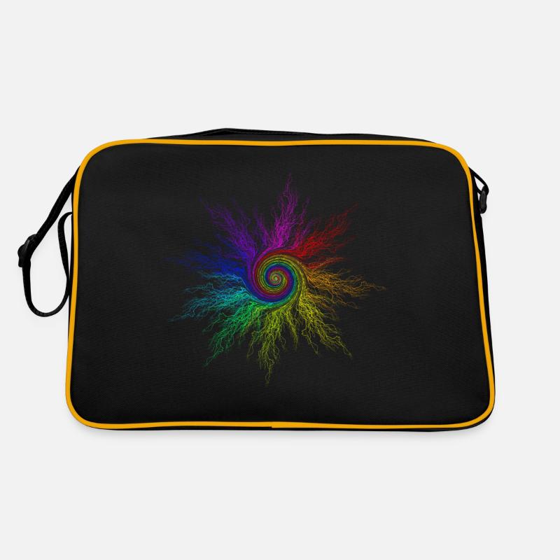 RainbowCircleTwirl - Retro Tasche - Schwarz/Gold
