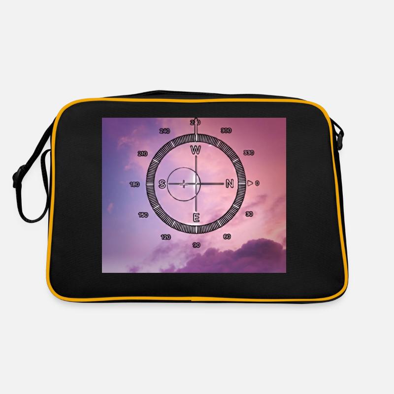 Kompass von 270 - Retro Tasche - Schwarz/Gold