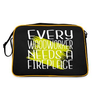 felling carpenter joke hobbyists - Retro Bag - black/gold - Back
