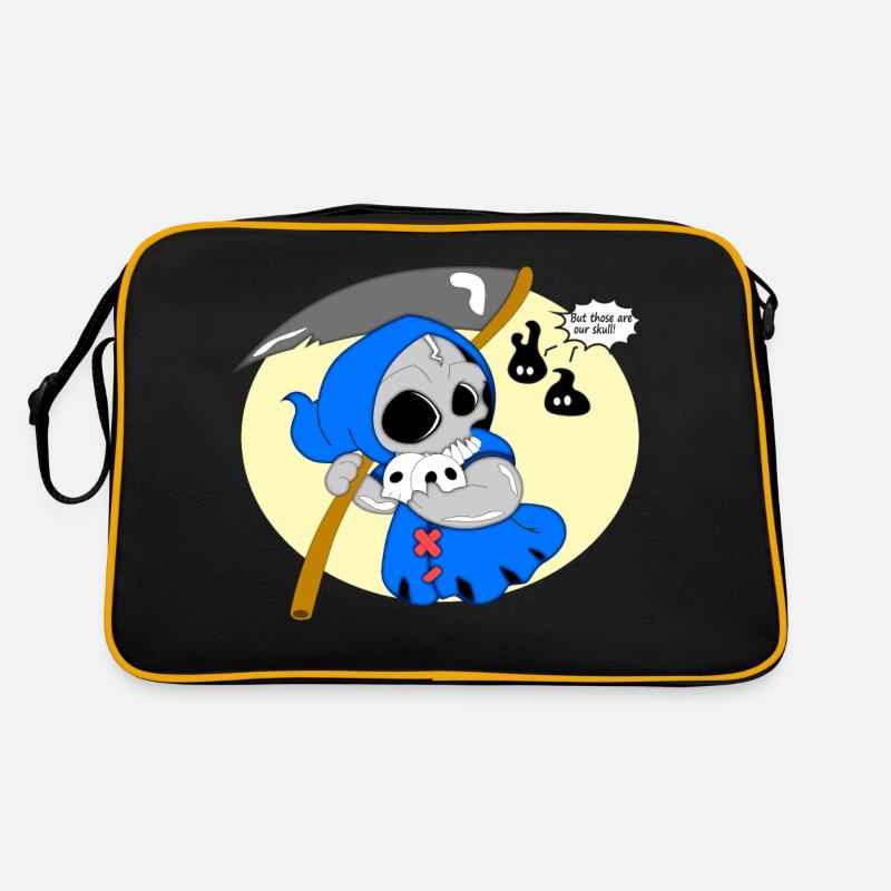 Schnitter-Schädel - Retro Tasche - Schwarz/Gold
