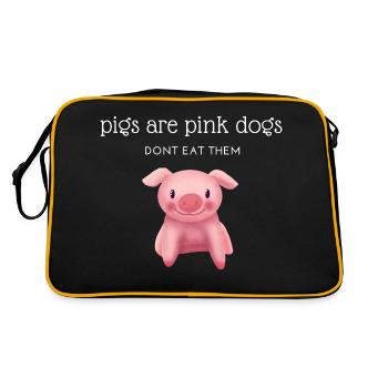 Pigs are pink dogs, don't eat them - Retro Bag - black/gold - Back