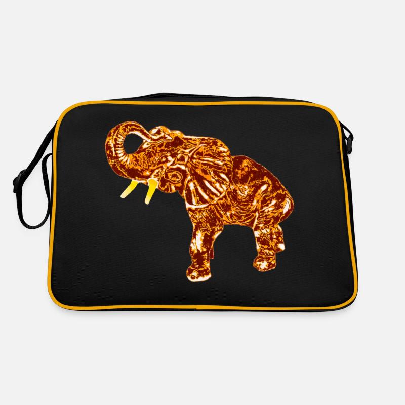 Edelfant Elefant - Retro Tasche - Schwarz/Gold