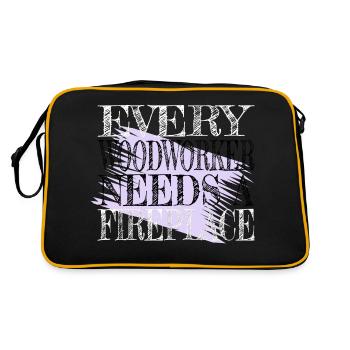 carpenter funny humor carpentry hobbyists - Retro Tasche - Schwarz/Gold - Hinten