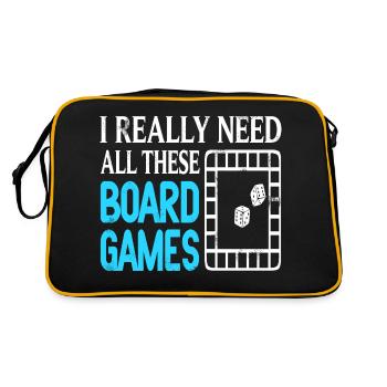 I Really Need All These Board Games Cool Retro - Retro Bag - black/gold - Back