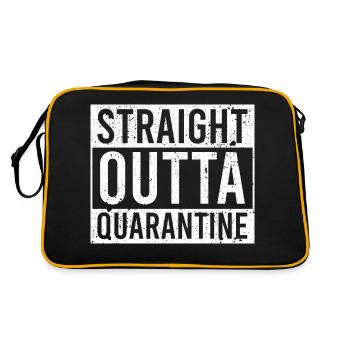 Straight outta quarantine white - Retro Tasche - Schwarz/Gold - Hinten