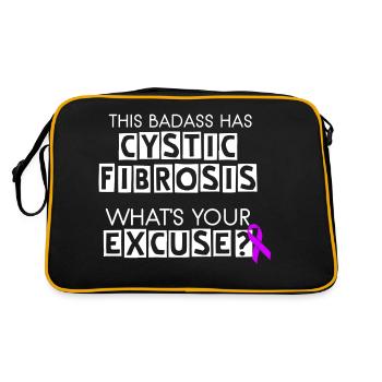 This Badass Has Cystic Fibrosis - Retro Bag - black/gold - Back