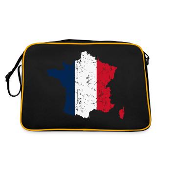 Carte de France Drapeau Vintage - Sac Retro - noir/or - Dos