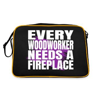 cool logging lumberjackwoodworking carpenter - Retro Bag - black/gold - Back