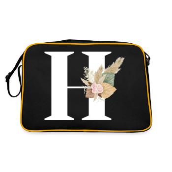 lettre H fleuris - Sac Retro - noir/or - Dos