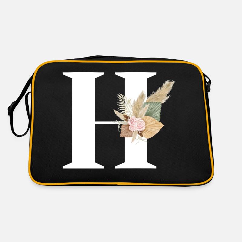 lettre H fleuris Sac Retro