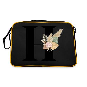 lettre H fleuris - Sac Retro - noir/or - Dos
