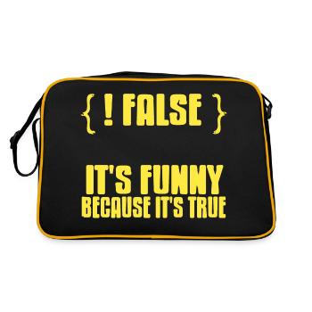 {! FALSE} It's Funny Because It's True Data Admin - Retro Tasche - Schwarz/Gold - Hinten
