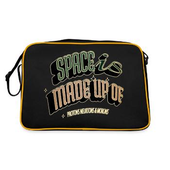 believe birthday gift night sky humor quote - Retro Tasche - Schwarz/Gold - Hinten