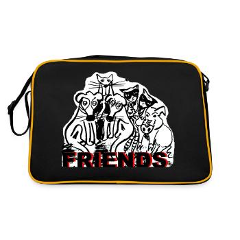 ZoffArt FRIENDS - Retro Tasche - Schwarz/Gold - Hinten