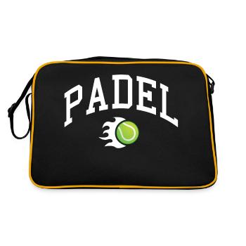 Padel - Geschenk für Padel-Liebhaber - Retro Tasche - Schwarz/Gold - Hinten