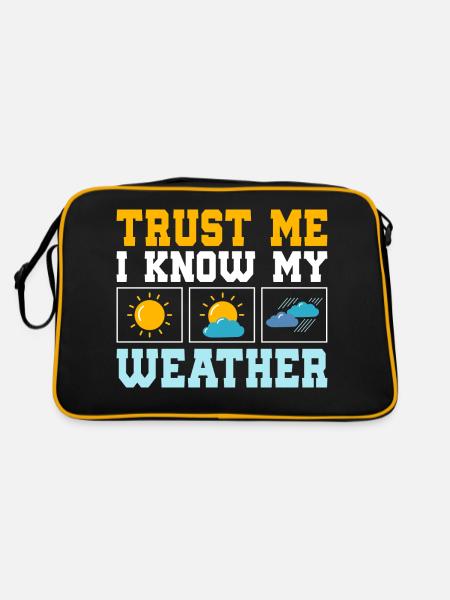 Trust Me I Know My Weather Meteorology Meteorolog - Retro Bag - black/gold - Back