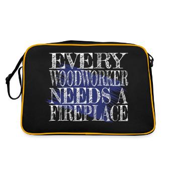 Funny Sayings Woodcutter Quote Lumber - Retro Bag - black/gold - Back