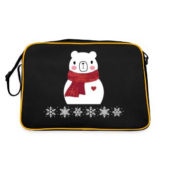 Eisbär als Schneemann - Retro Bag - black/gold - Back