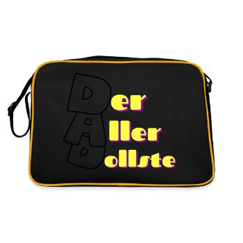 DAD - der aller dollste - Retro Tasche - Schwarz/Gold - Hinten