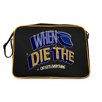 aww cute awesome persian funny quote present idea - Retro Tasche - Schwarz/Gold - Hinten