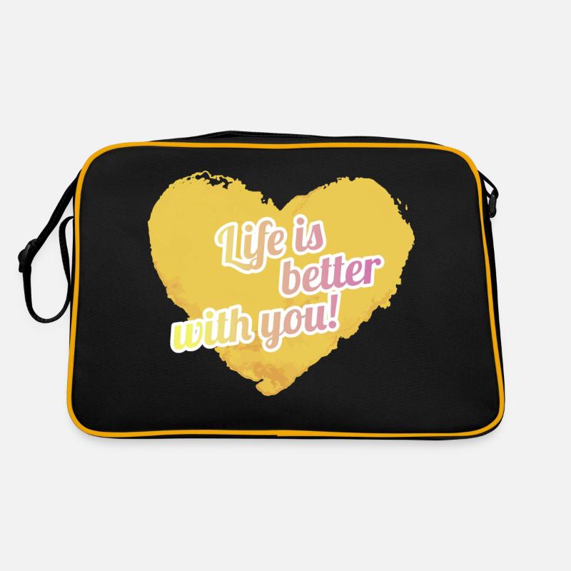 Leben mit dir ist schöner Retro Tasche