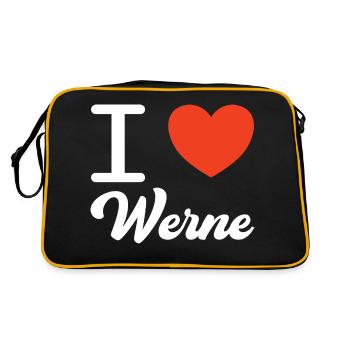 i love Bochum Werne - Retro Tasche - Schwarz/Gold - Hinten