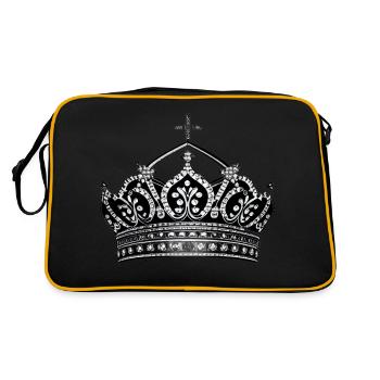 Crown Symbol King and Queen Love Art 7 - Retro Bag - black/gold - Back