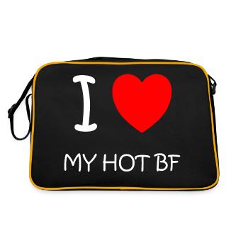 Express your love with our 'I love my BF' Design - Retro Bag - black/gold - Back