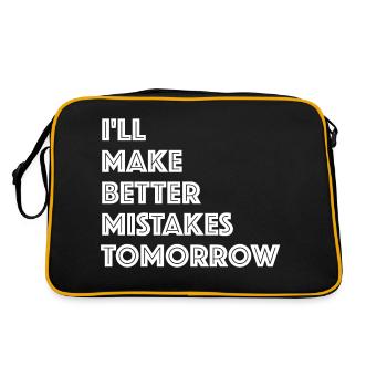 Tomorrow I will make mistakes | funny sayings - Retro Bag - black/gold - Back