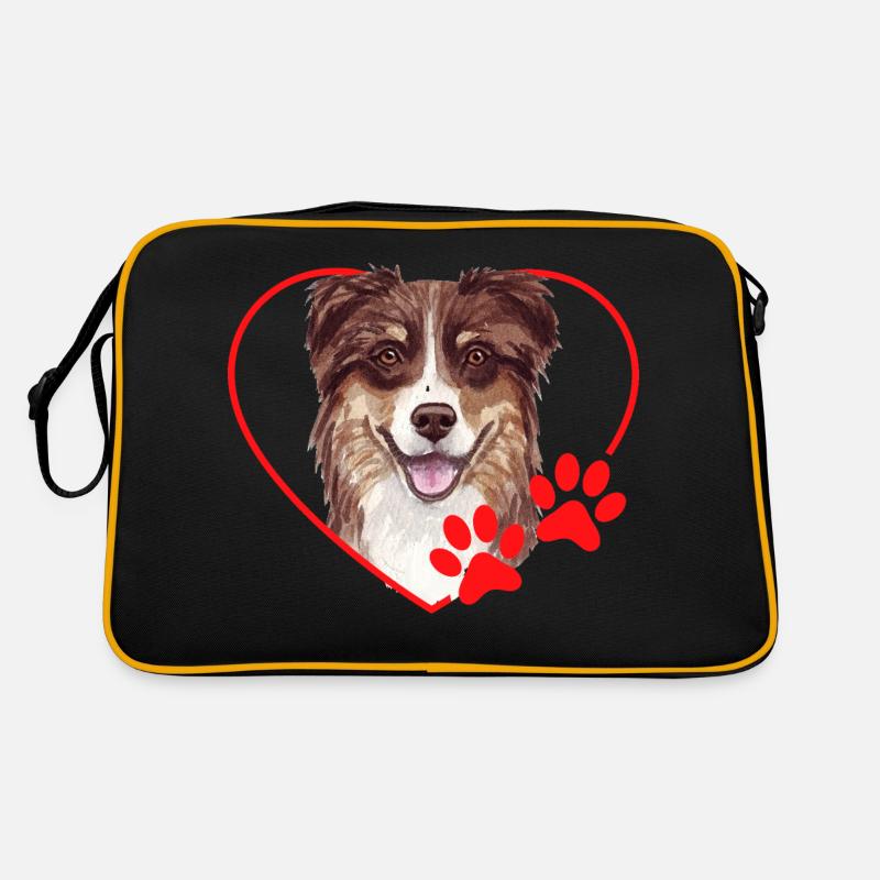 Australian Shepherd in Heart Retro Bag