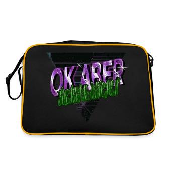 frühaufsteher müdigkeit cool geburtstagsgeschenk - Retro Tasche - Schwarz/Gold - Hinten