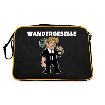 Wandergesellen Wandersmann Wandergeselle - Retro Tasche - Schwarz/Gold - Hinten