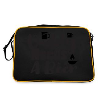 Daddy Needs A Beer - Retro Tasche - Schwarz/Gold - Hinten