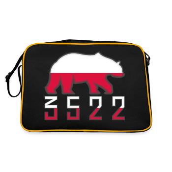 Wojtek der soldatische Bär - Retro Tasche - Schwarz/Gold - Hinten