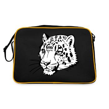 Snow leopard in comic handle - Retro Bag - black/gold - Back