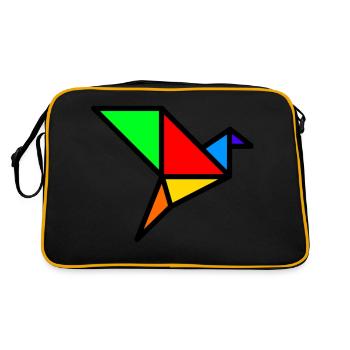 ORIGAMI GRUE - Sac Retro - noir/or - Dos