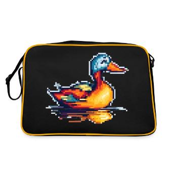 Small duck in 8 bit retro pixel graphics - Retro Bag - black/gold - Back