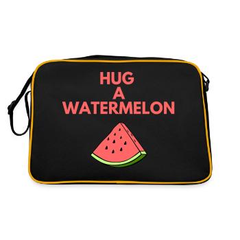 HUG A WATERMELON - Retro Bag - black/gold - Back