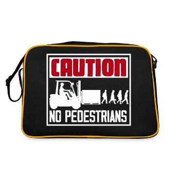 Attention Pas de piétons Conducteur de chariot élévateur - Sac Retro - noir/or - Dos