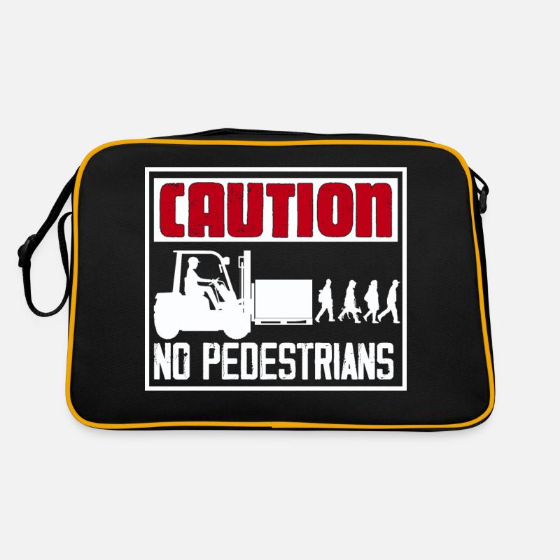 Caution No Pedestrians Forklift Driver Retro Bag