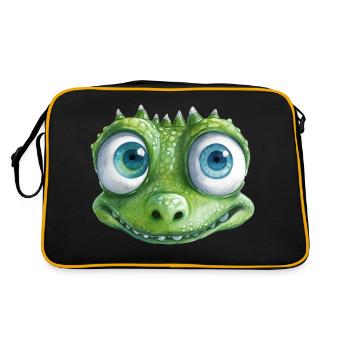 Crocodile Illustration Aquarelle - Sac Retro - noir/or - Dos