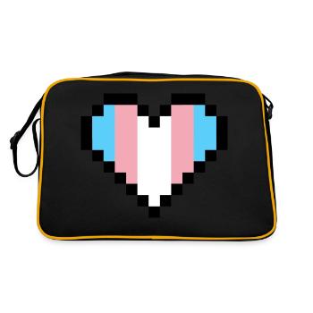 Fierté transgenre Pixel Art Cœur - Sac Retro - noir/or - Dos